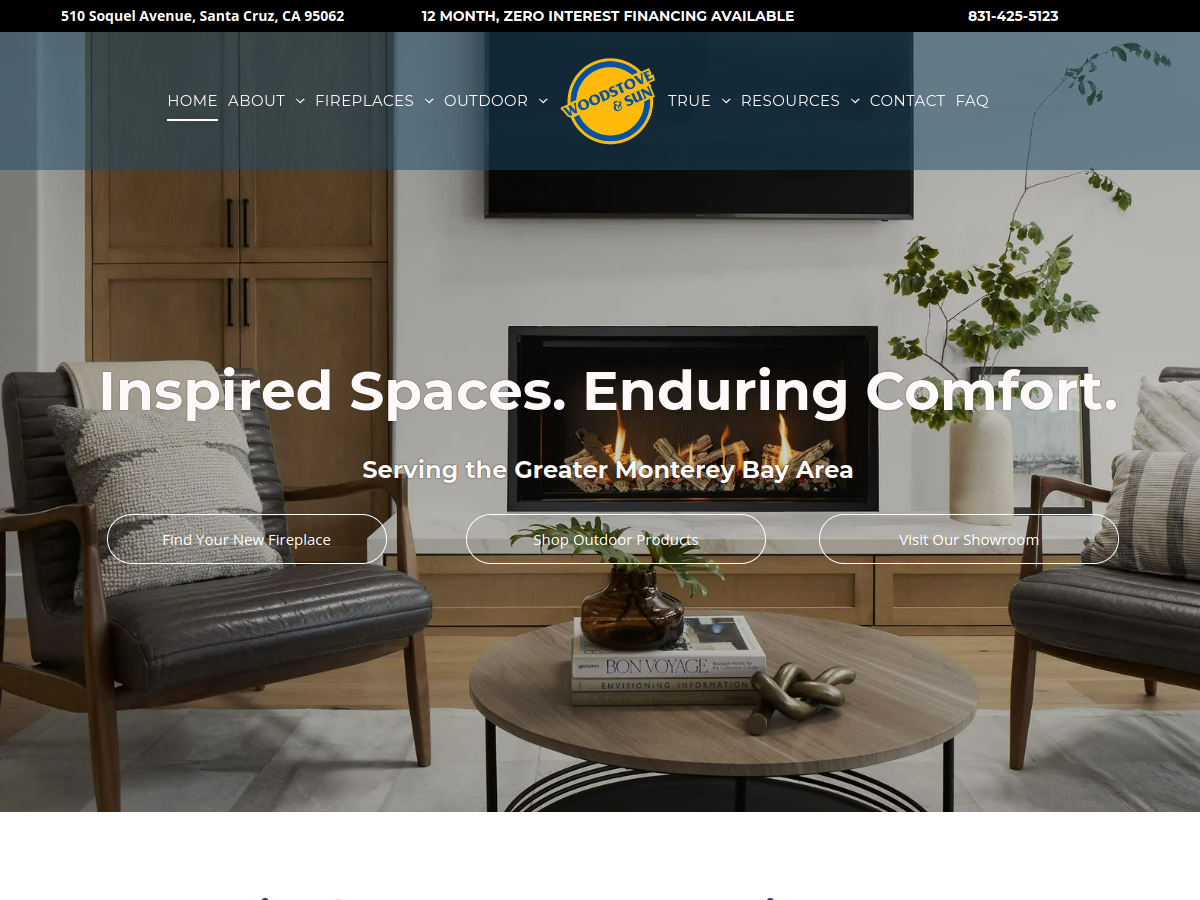 Woodstove & Sun website screenshot