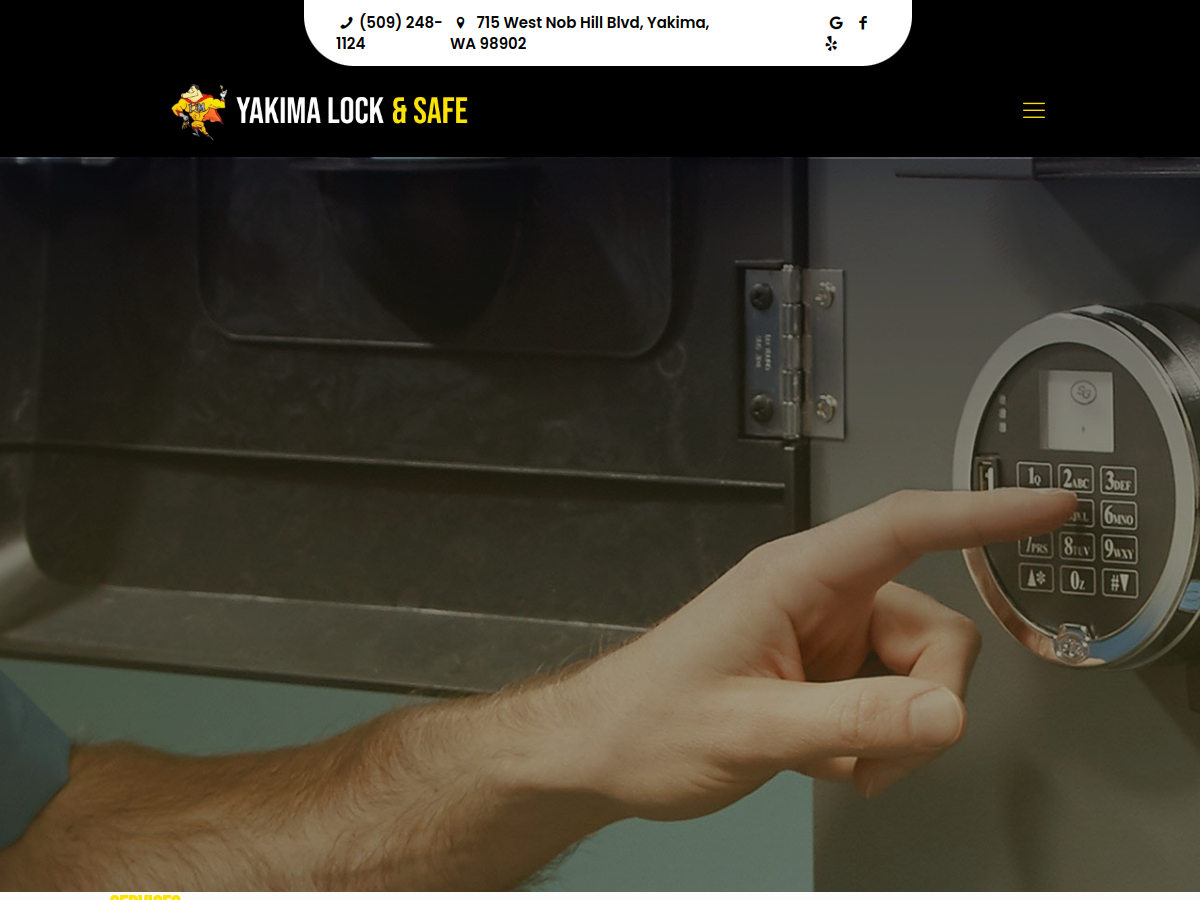 Yakima Lock & Safe website screenshot