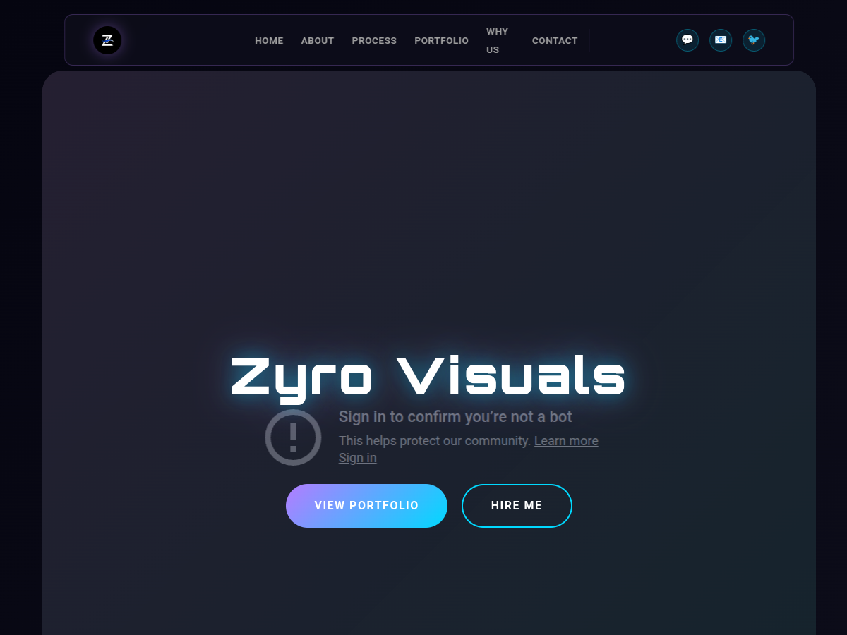 Zyro Visual website homepage preview