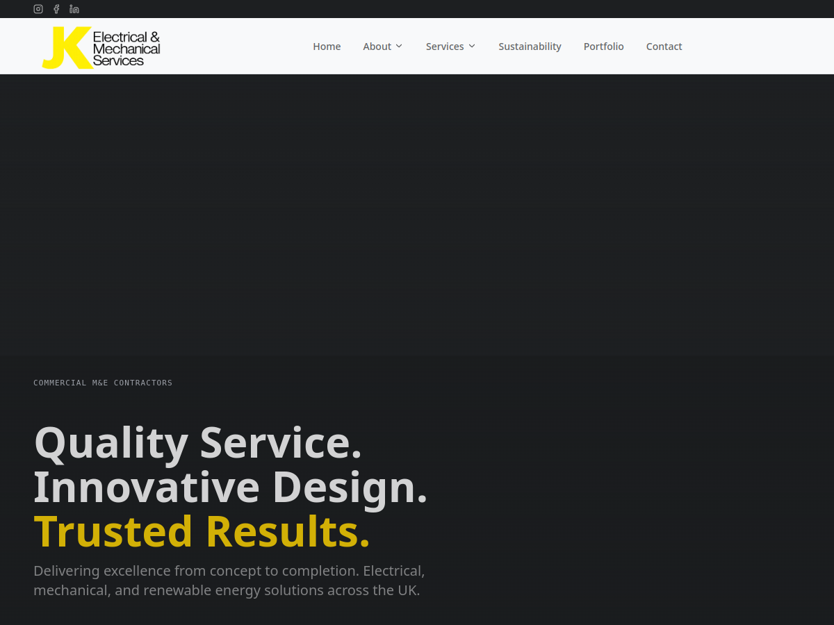 JK Electrical & Mechanical Services homepage
