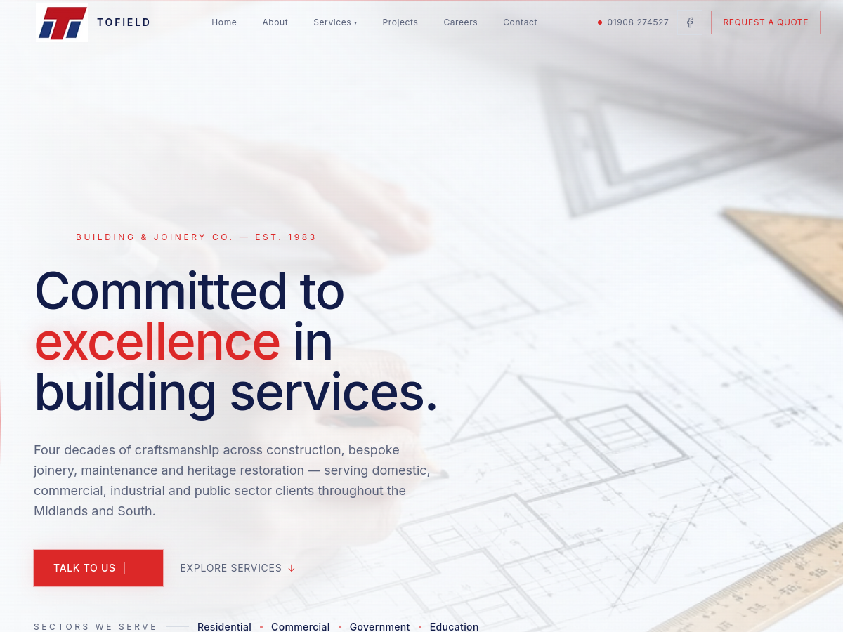 Tofield homepage