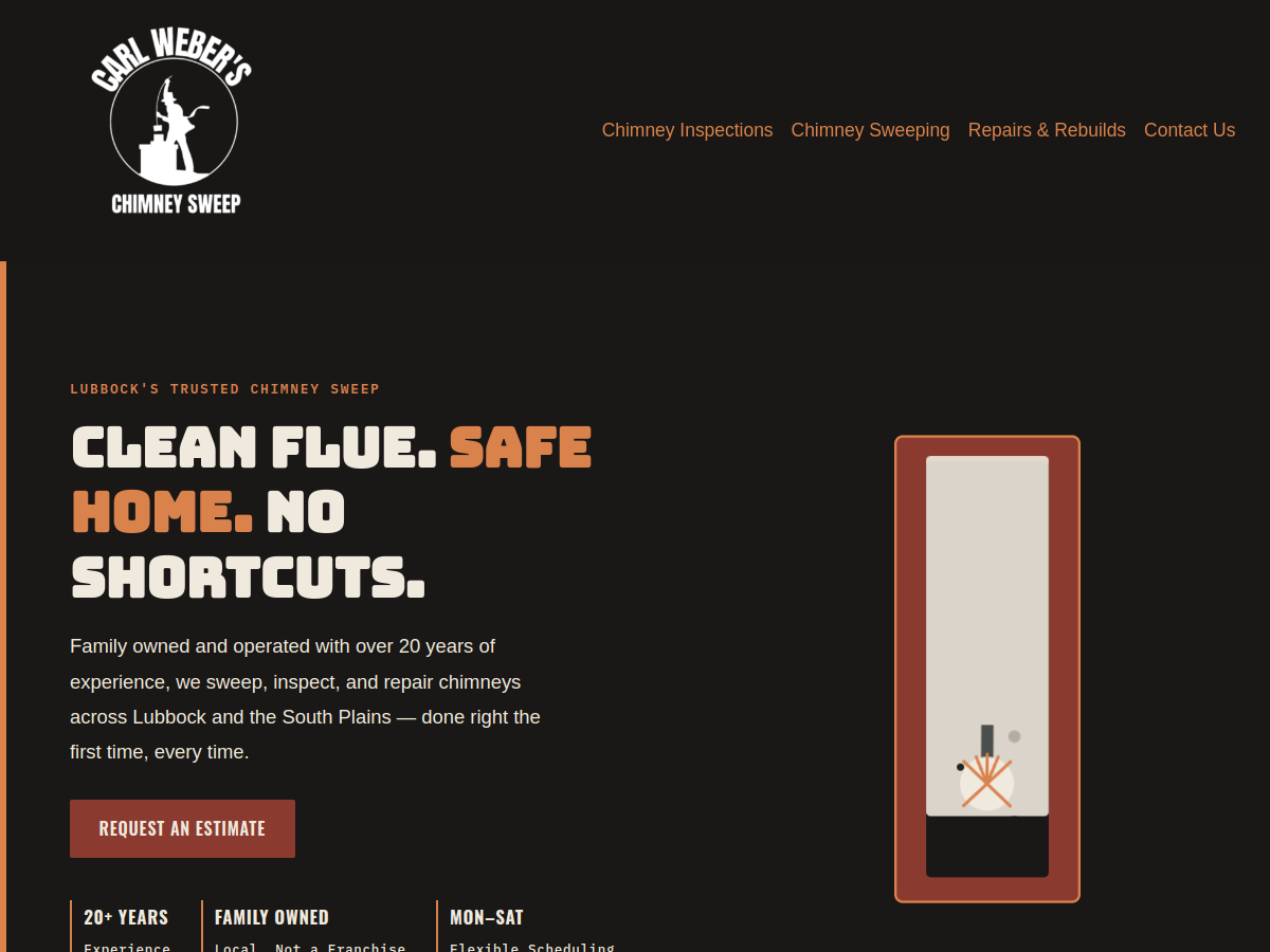 Carl Weber's Chimney Sweep website