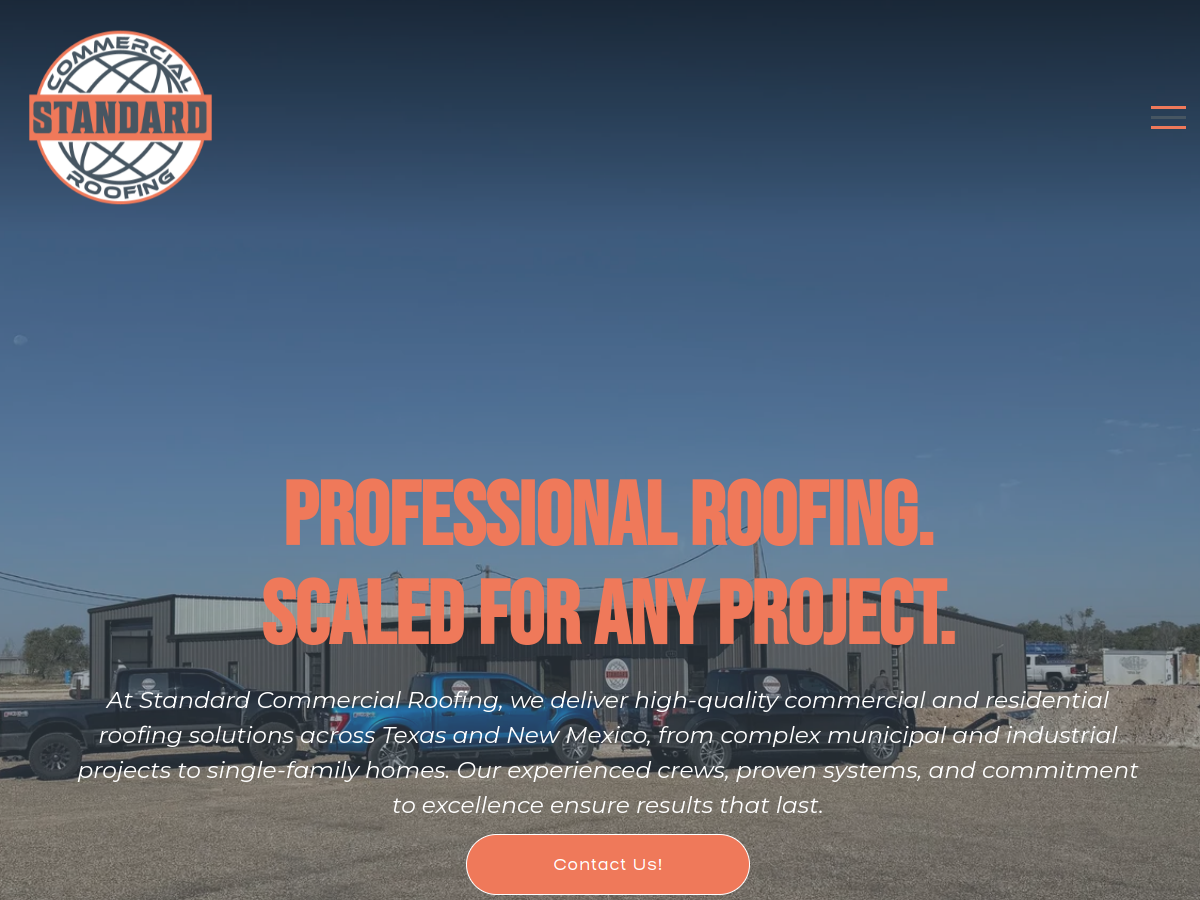 Standard Commercial Roofing website