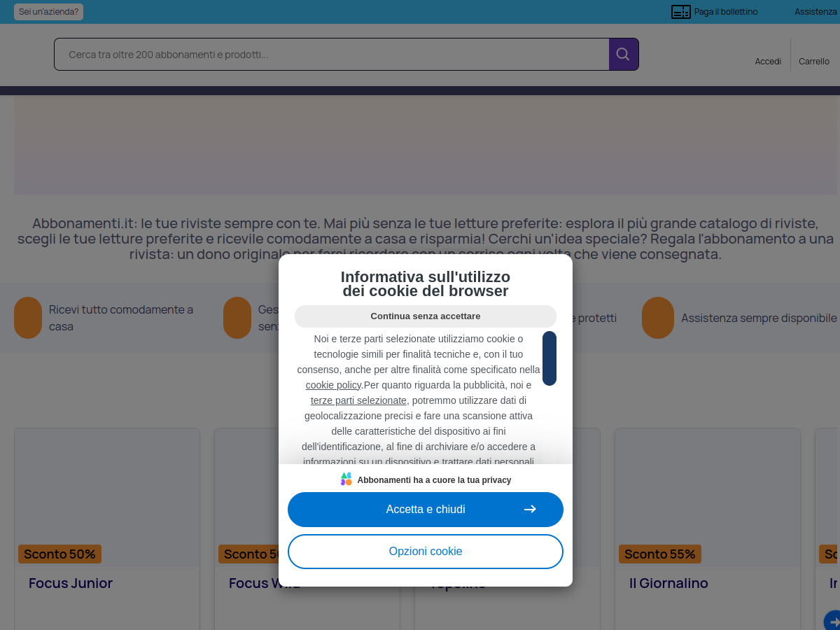 Screenshot of abbonamenti.it