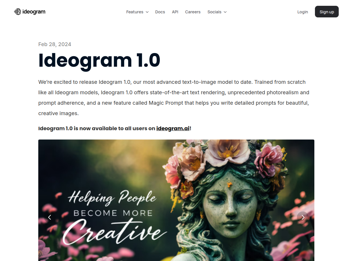 Ideogram example page screenshot