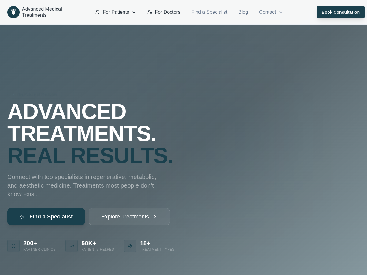 Advanced Medical Treatments website screenshot