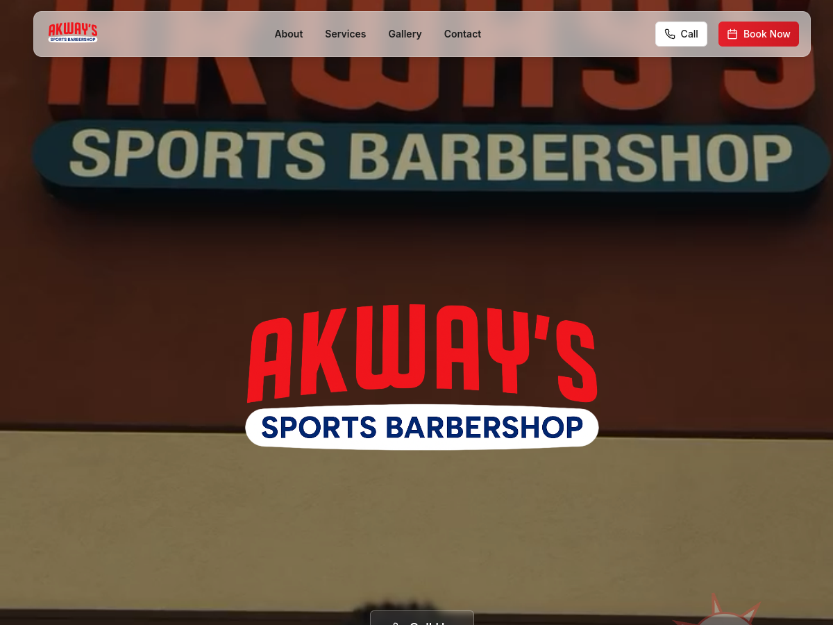 Akway's Barbershop website preview