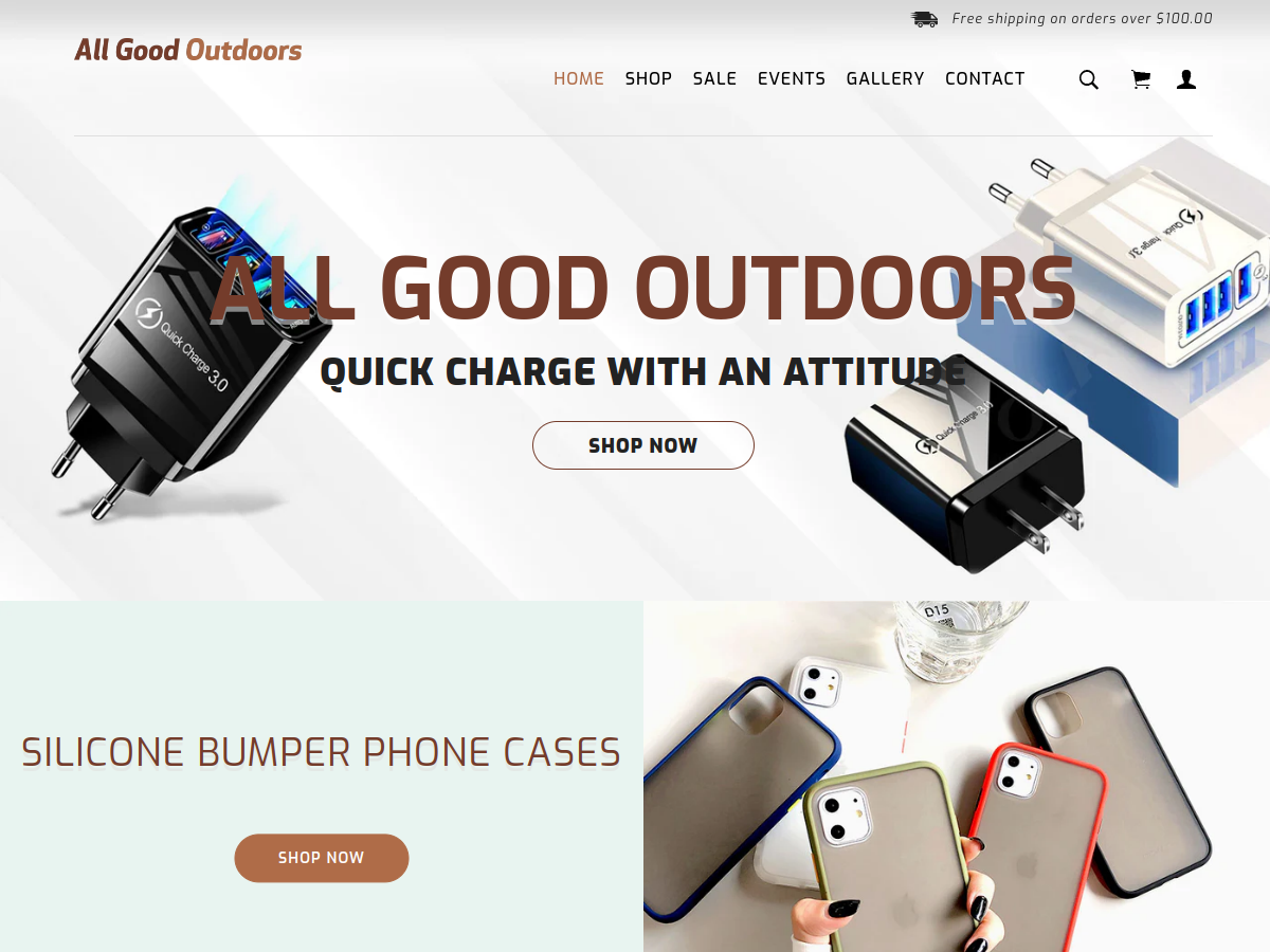 All Good Outdoors Shopify store preview