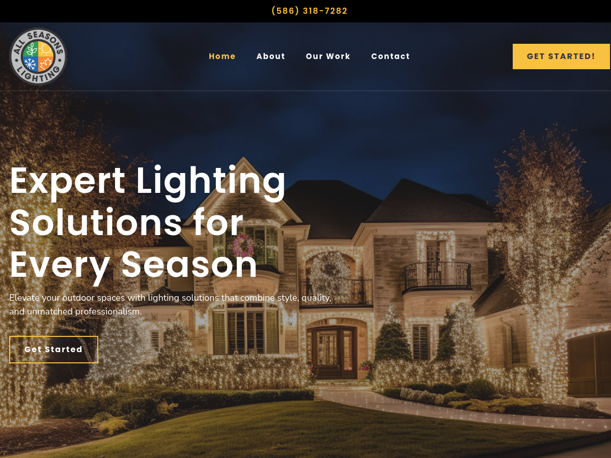 All Seasons Lightings website screenshot