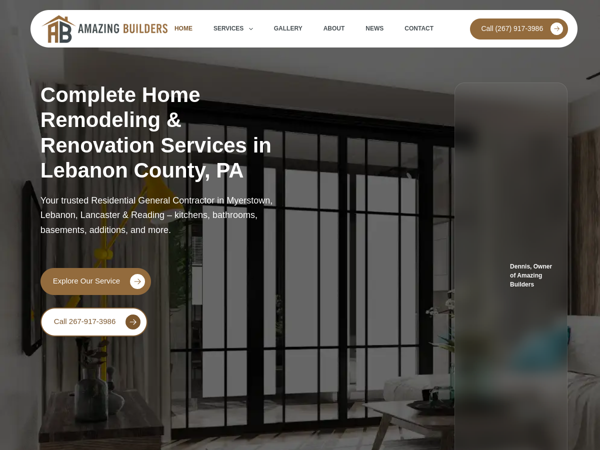 Screenshot of the Amazing Builders website