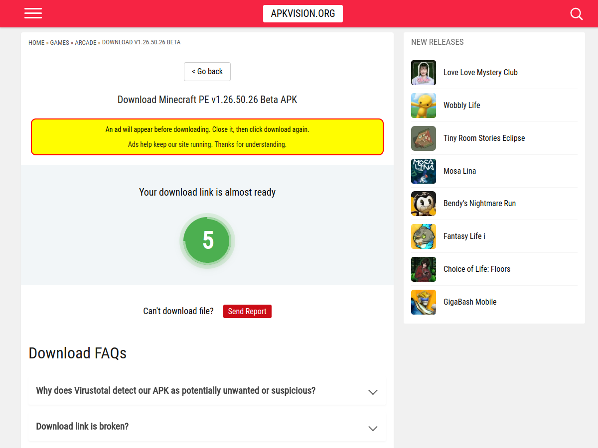 Screenshot of apkvision.org