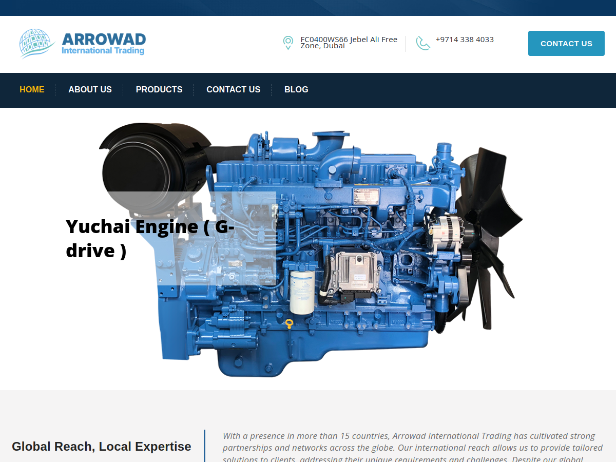 Screenshot of the Arrowad Trading website homepage