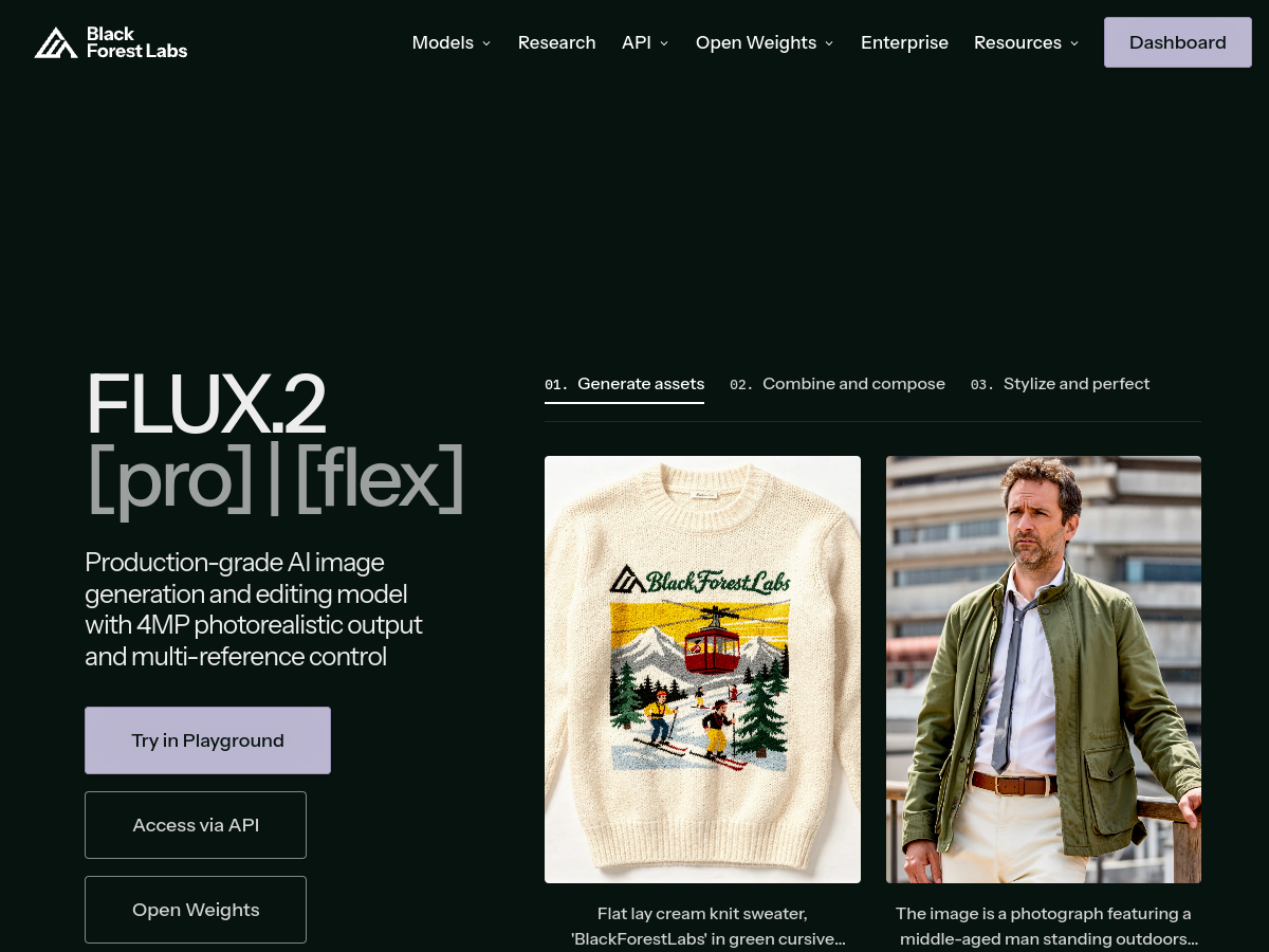 Flux official model page screenshot