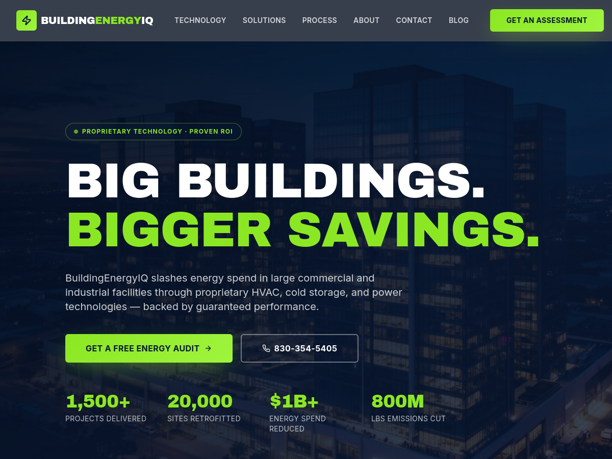 Building Energy IQ website screenshot