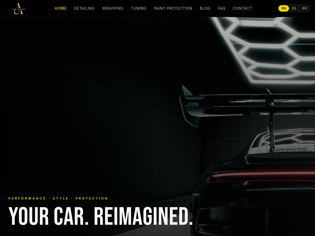 Car Atelier Spain homepage screenshot