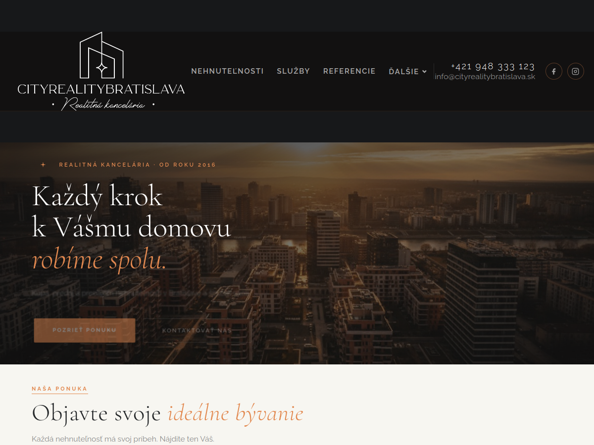 City Reality Bratislava – náhľad webu