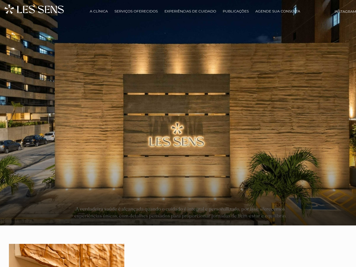 Captura do site Clínica Les Sens