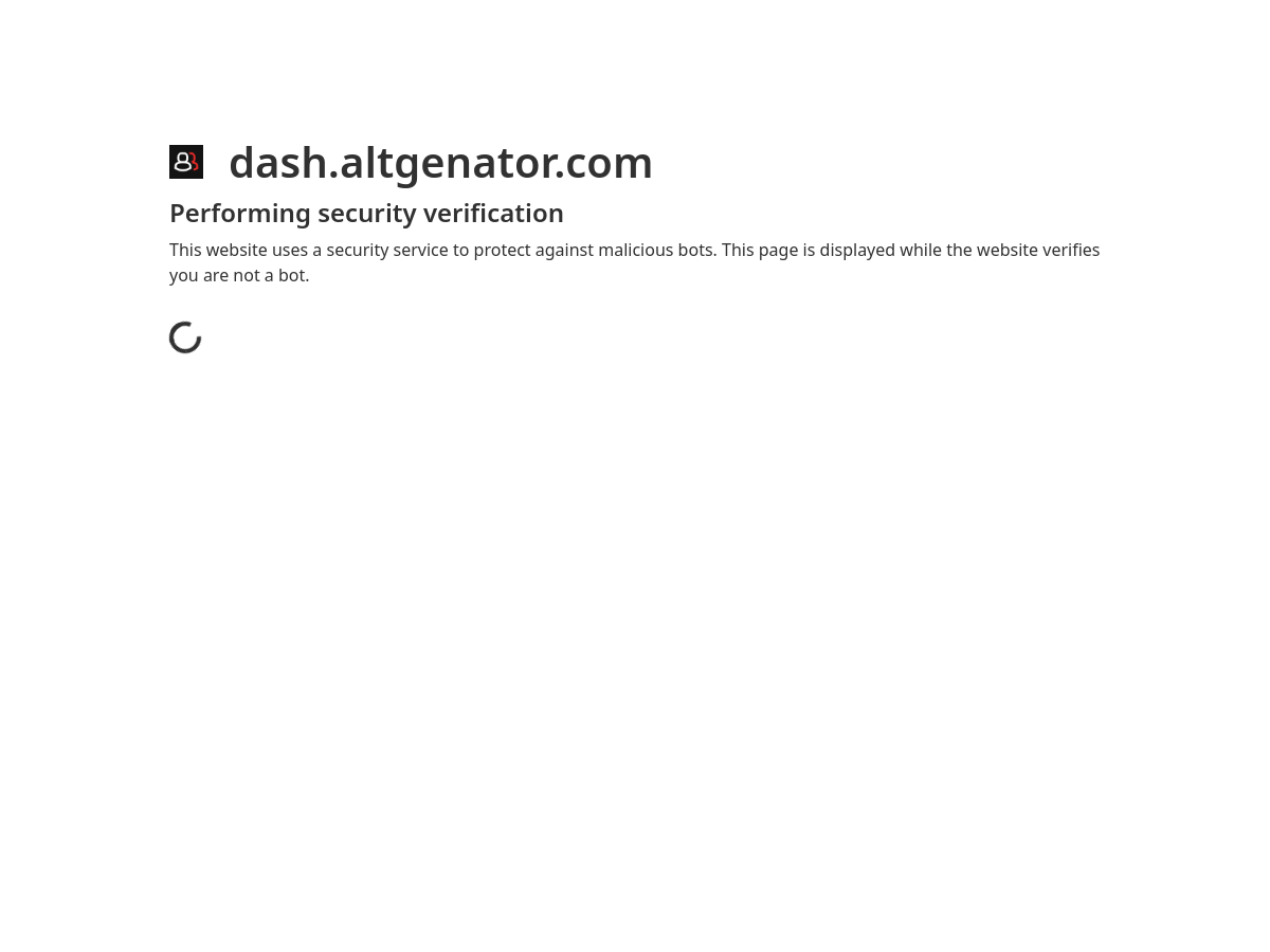 Screenshot of dash.altgenator.com