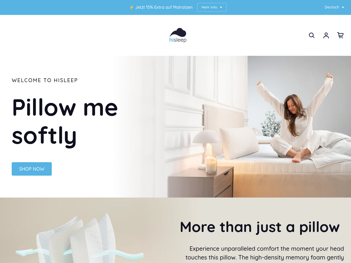 HiSleepTime Shopify store preview