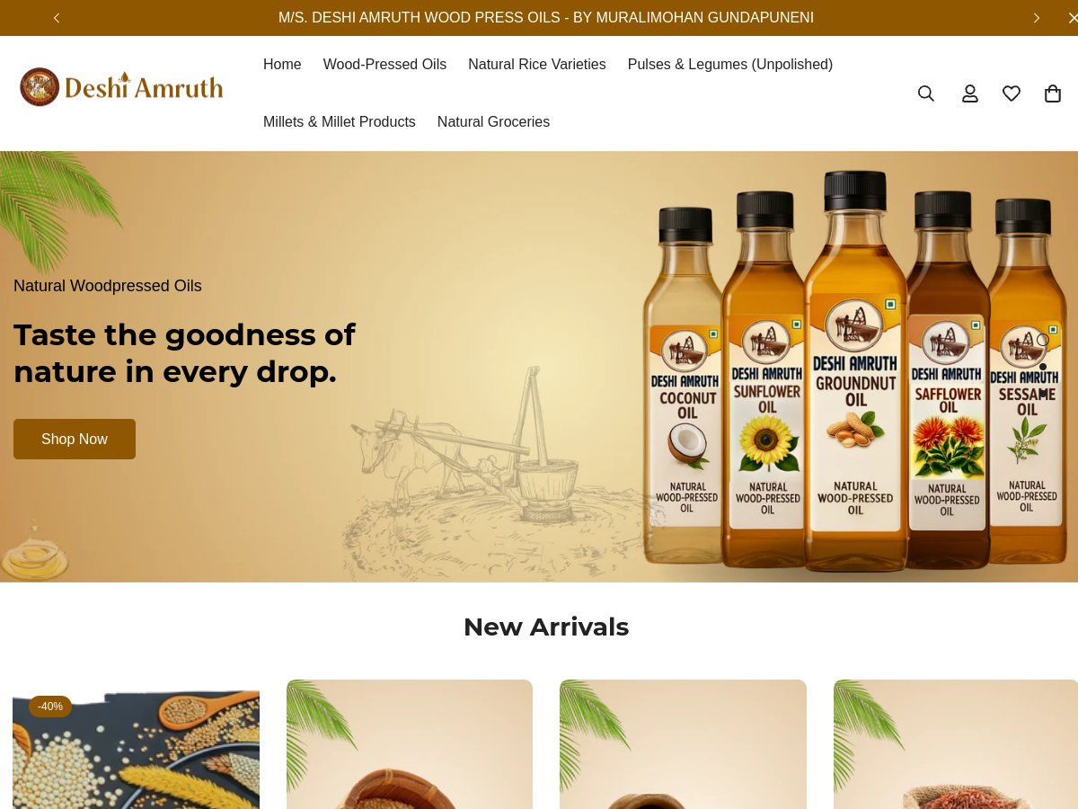 Deshi Amruth website screenshot