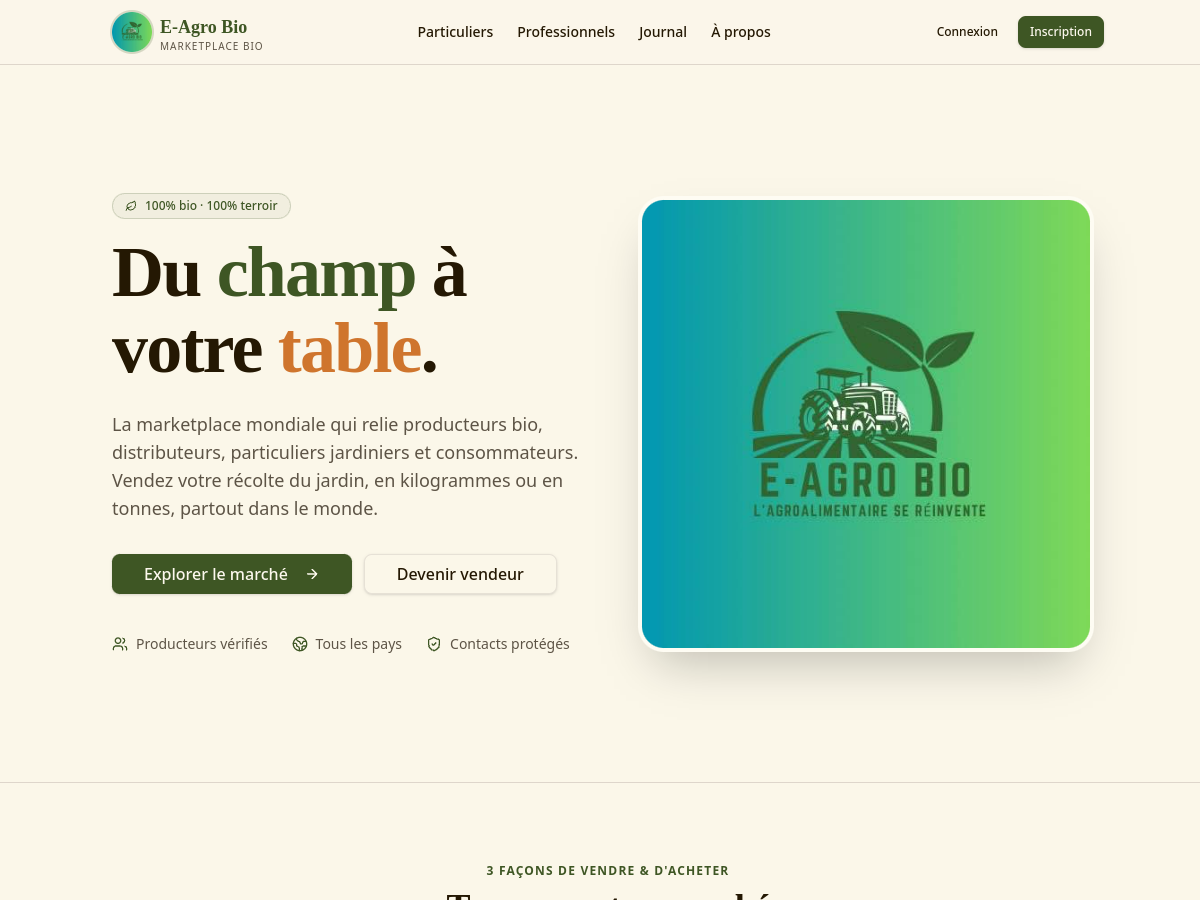 Aperçu du site E-Agro Bio