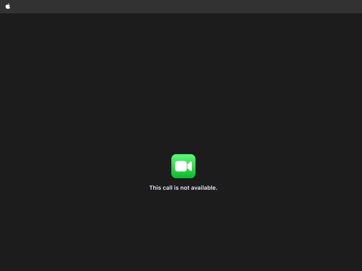 Screenshot of facetime.apple.com