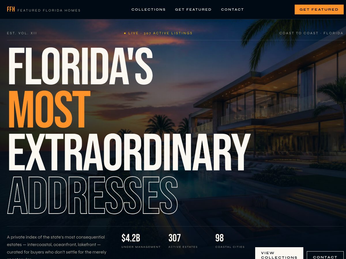 Featured Florida Homes website screenshot
