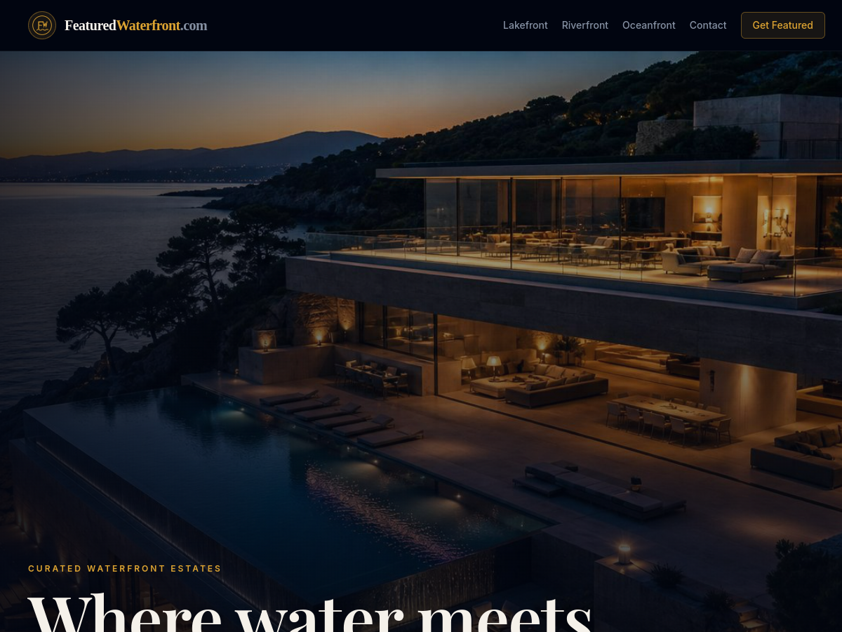 Featured Waterfront website screenshot