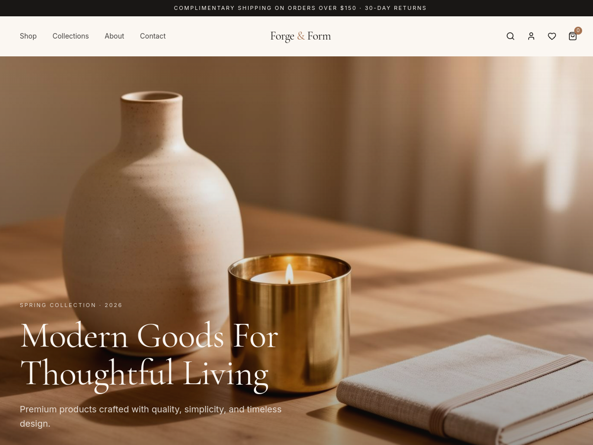 Forge & Form Goods website preview