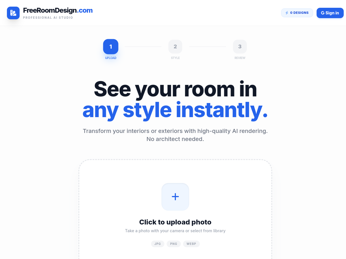 Free Room Design website screenshot