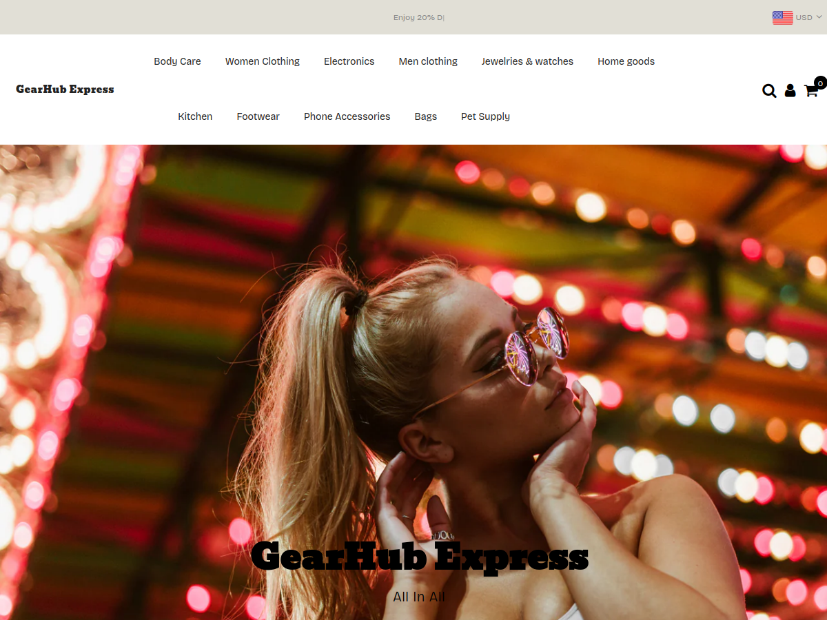 GearHub Express Shopify store preview