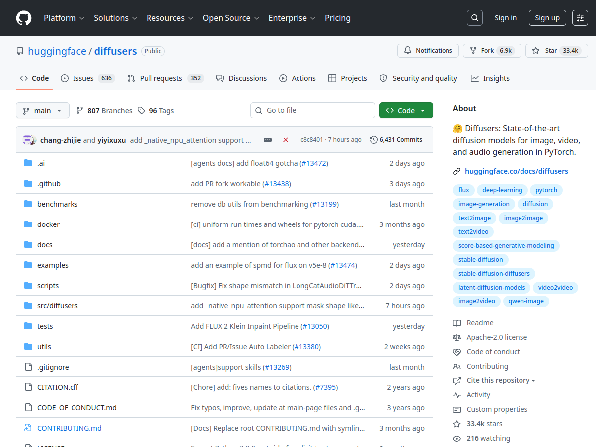 Diffusers example page screenshot