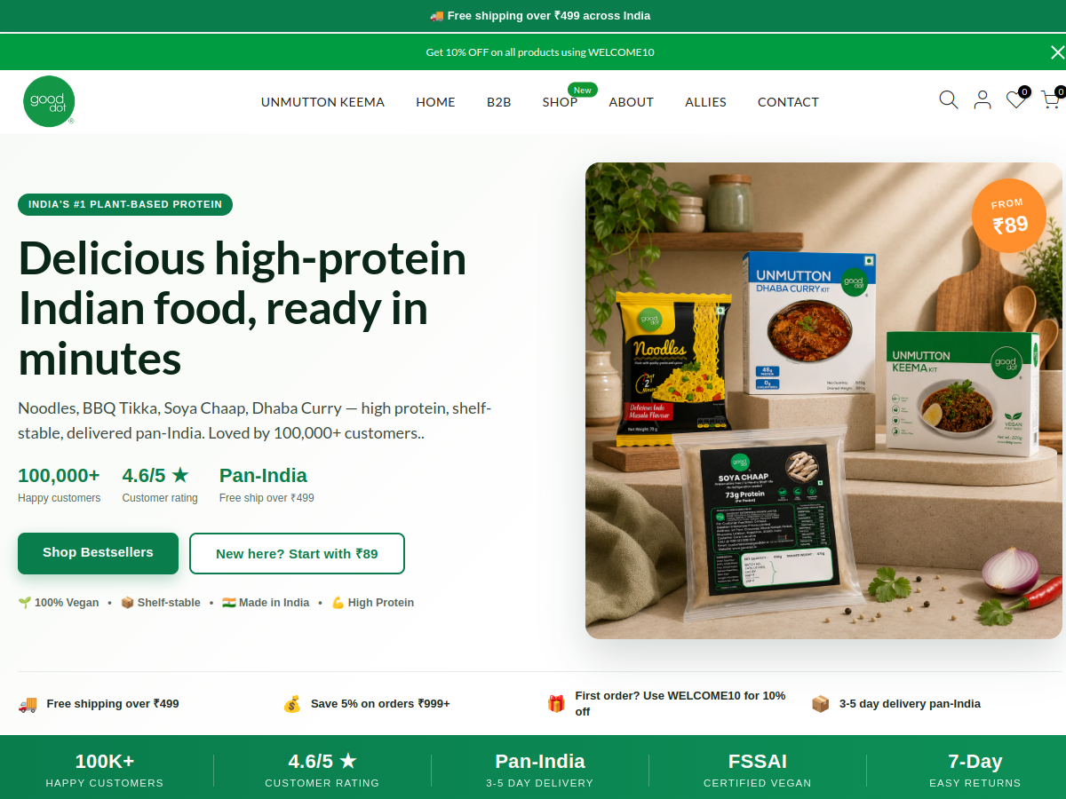 GoodDot website preview