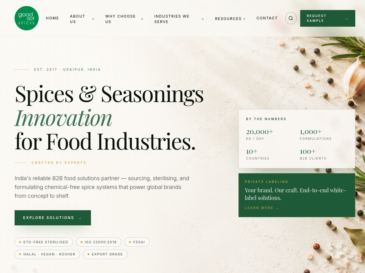 GoodDot Spices website preview