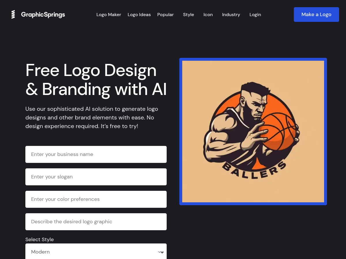 GraphicSprings example page screenshot