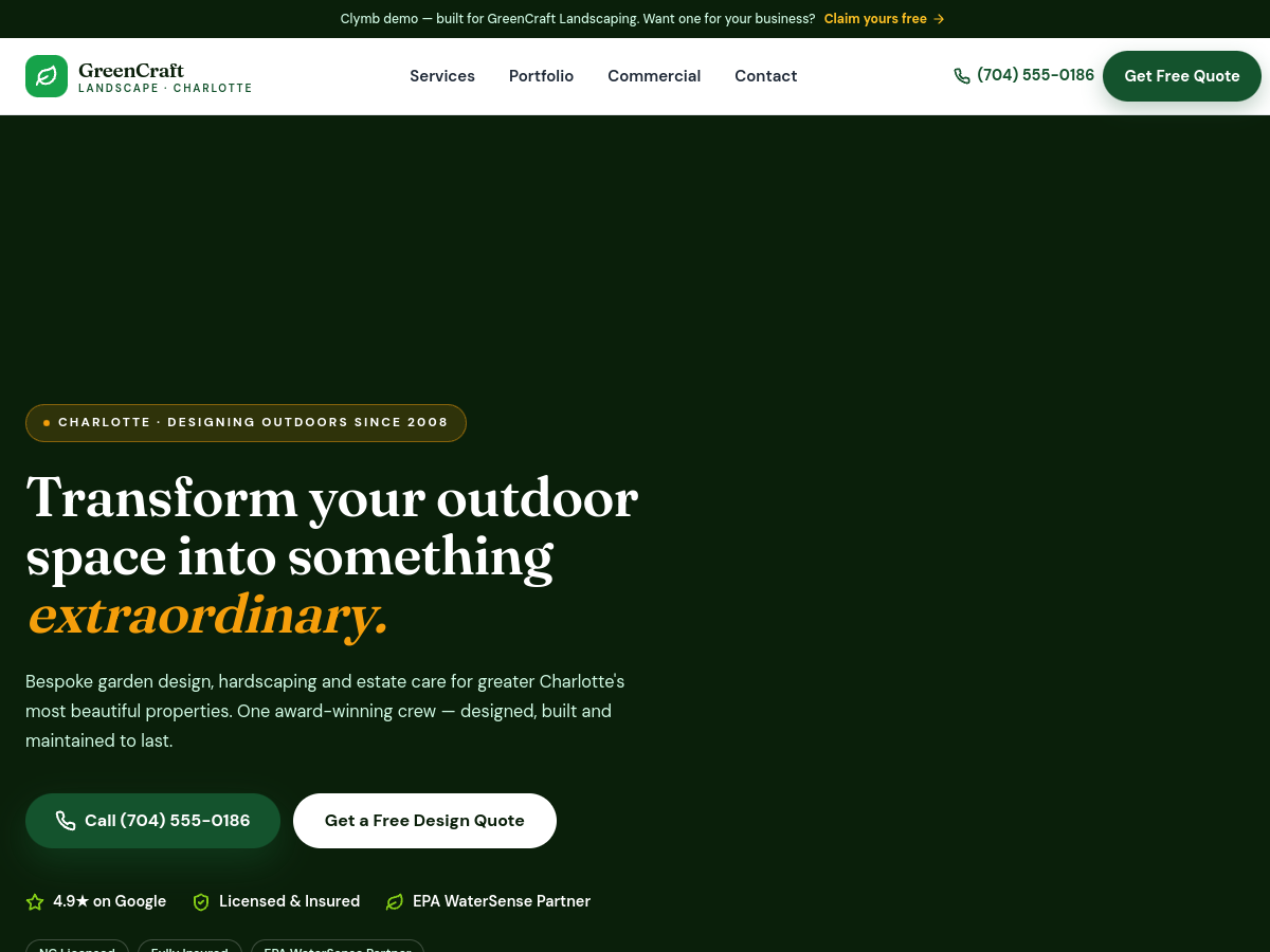 GreenCraft website preview