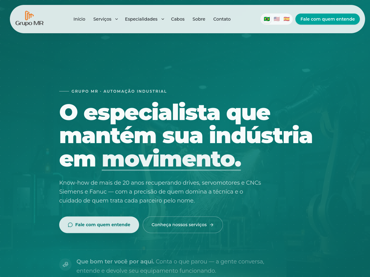 Prévia do site Grupo MR