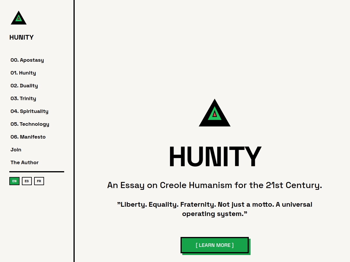 Hunity website screenshot