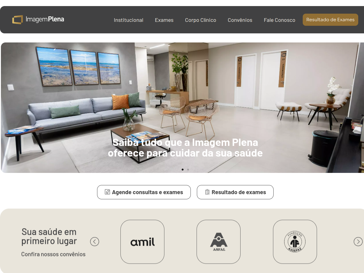 Captura do site Imagem Plena