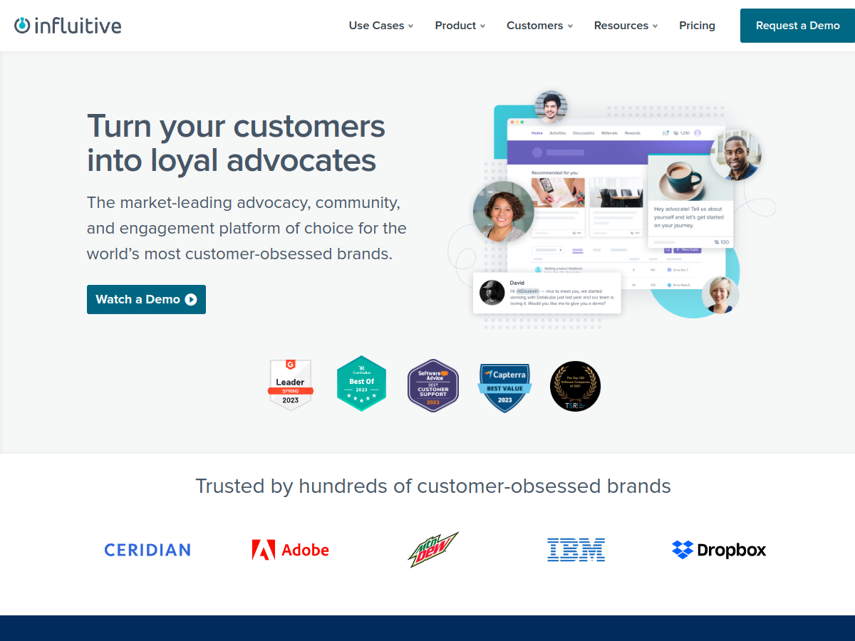 Screenshot of Influitive