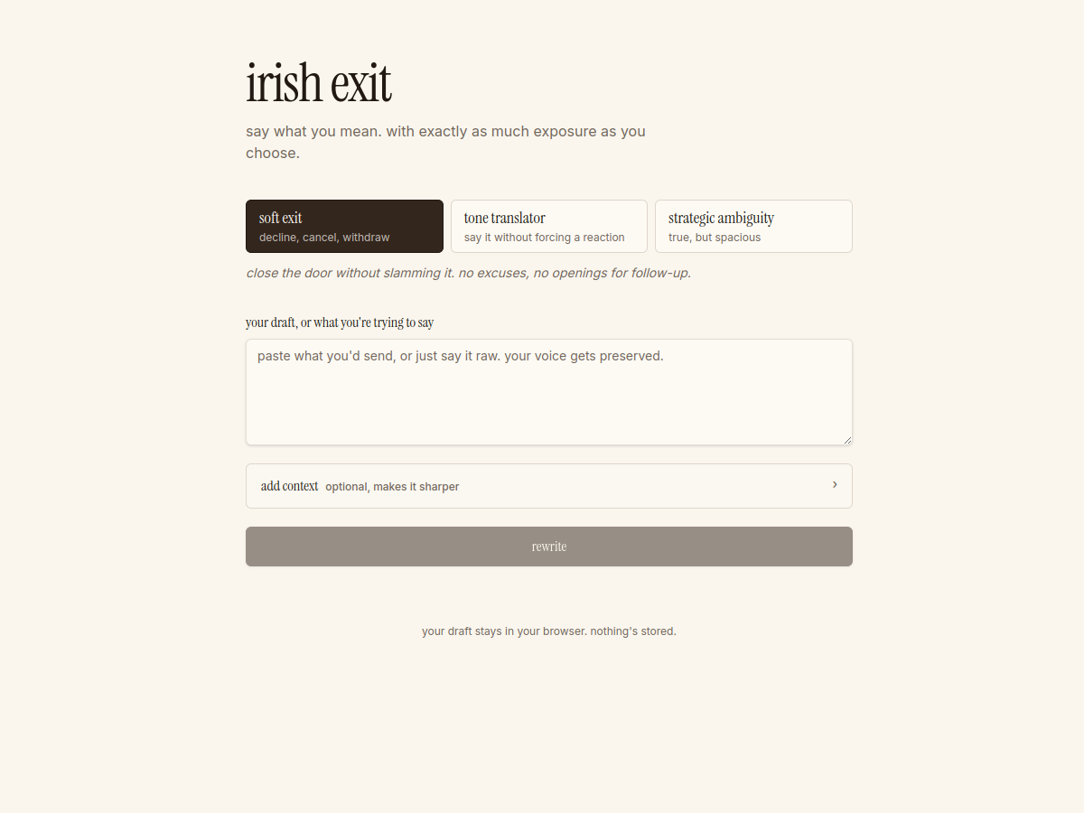 irish exit