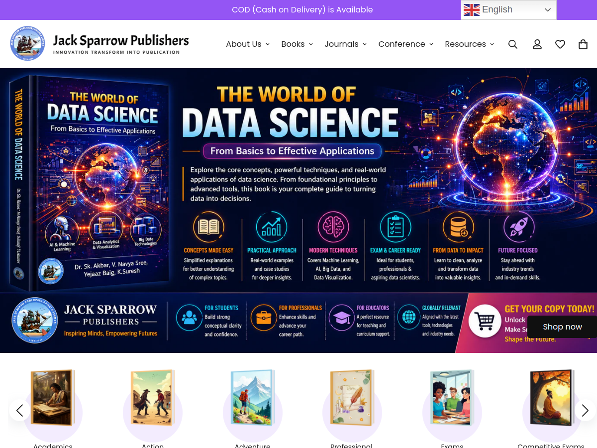 Jack Sparrow Publishers website screenshot