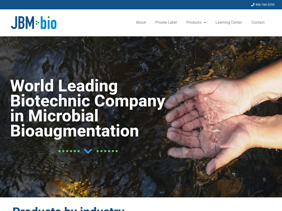 JBM Bio website screenshot