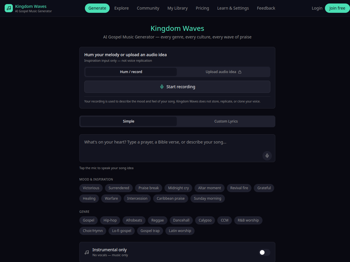 Kingdom Waves website preview