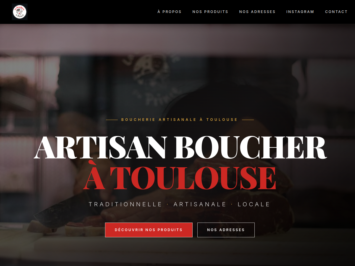 Aperçu du site de La Boucherie du Prince, Boucherie artisanale à Toulouse