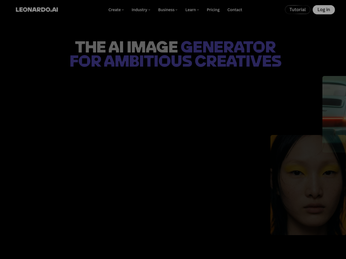 Leonardo AI official page screenshot