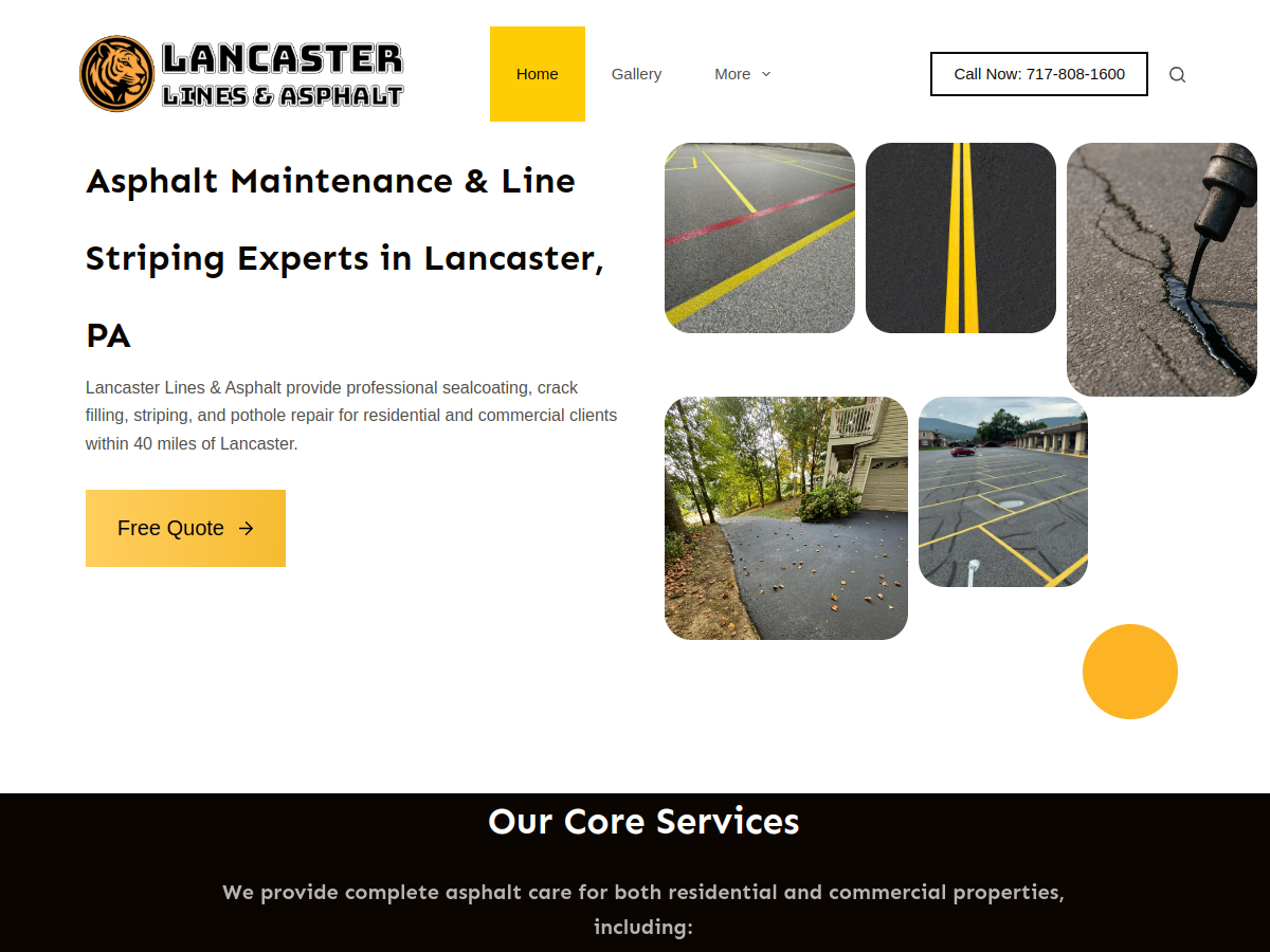 Screenshot of the Lines Asphalt website