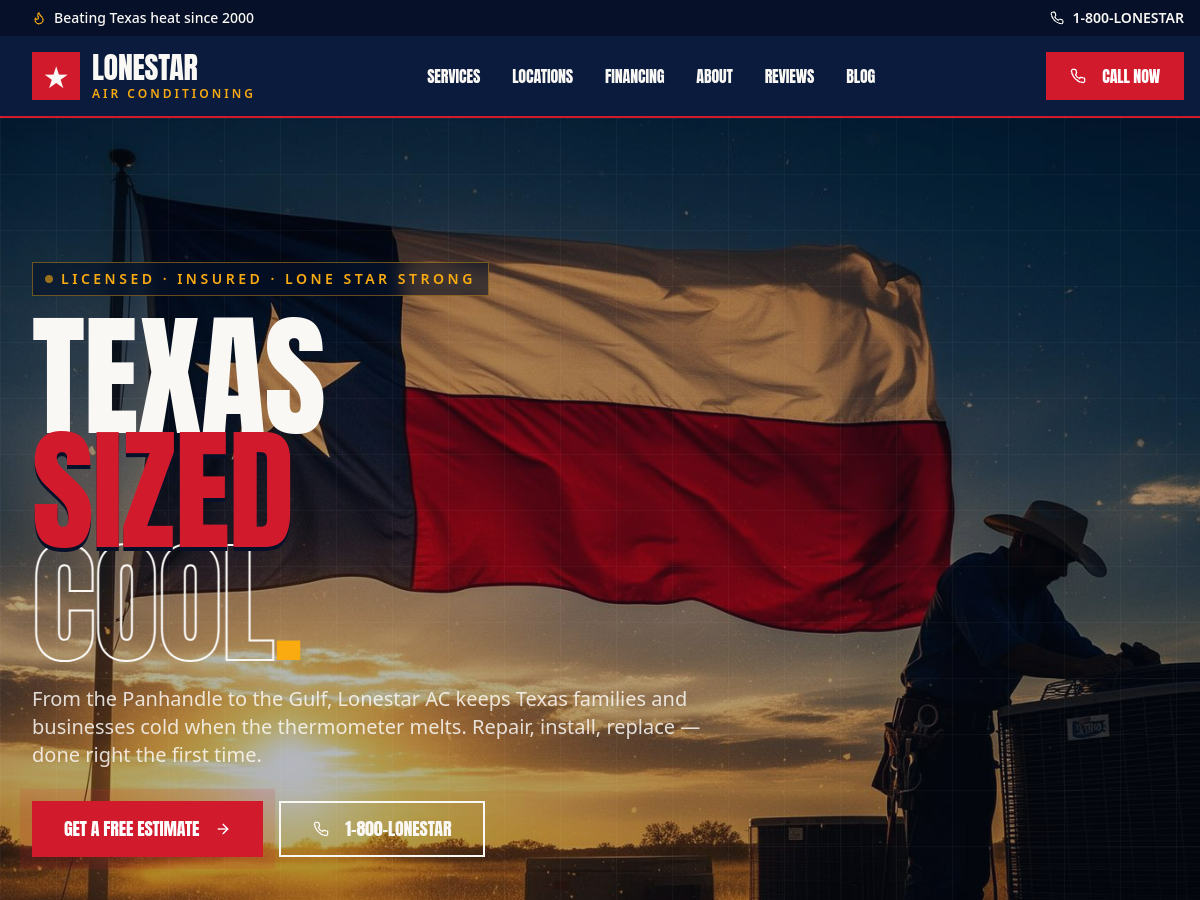 Lonestar Air SA website screenshot