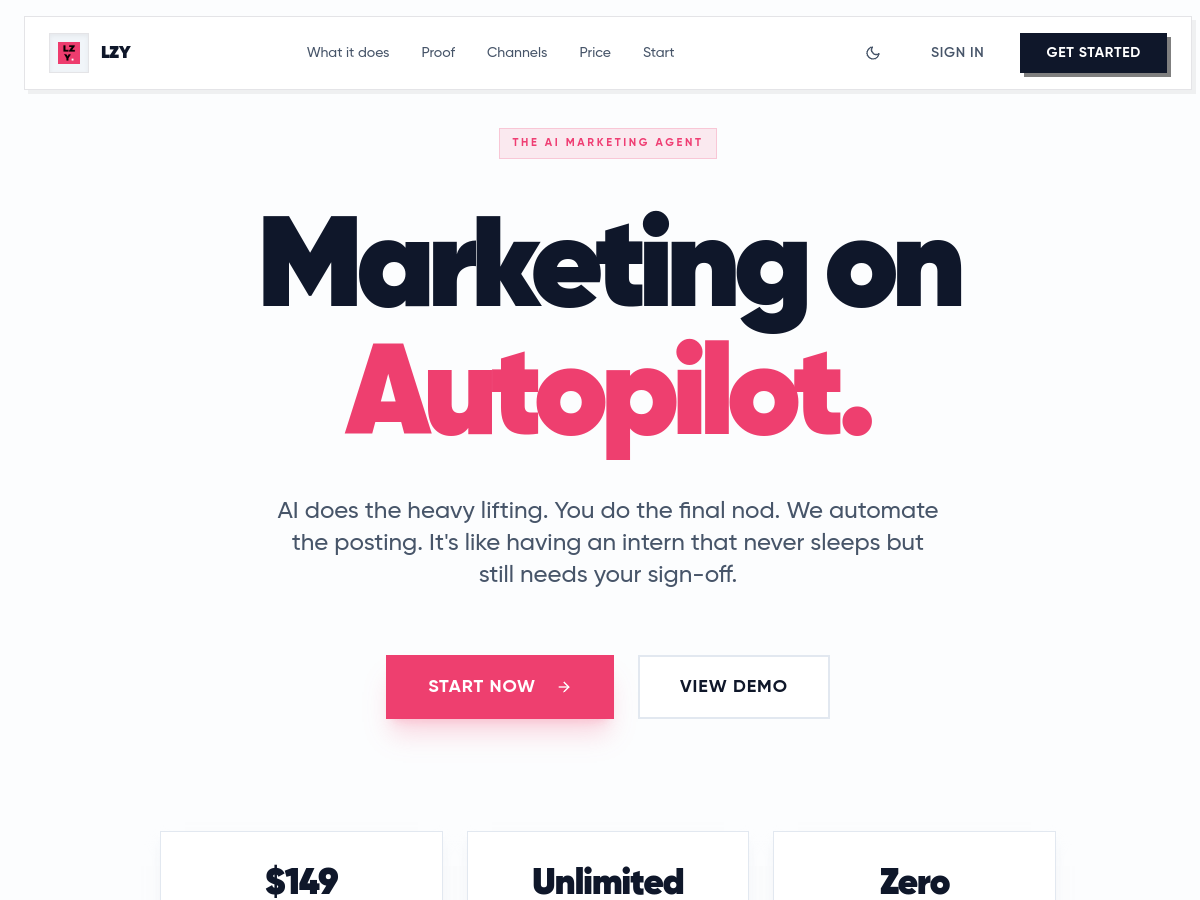 LZY Ads - AI Digital Advertising website screenshot