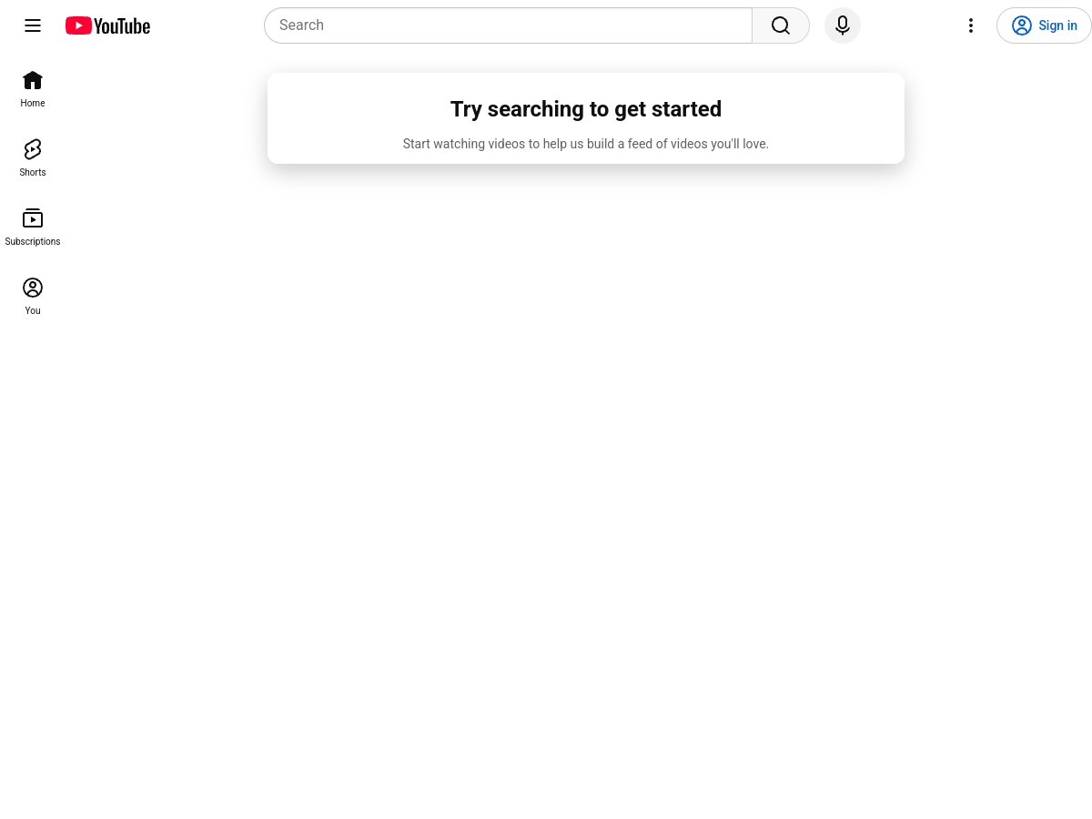 Screenshot of m.youtube.com